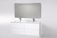 HB Elit 120 fürdőszoba szekrény dupla mosdóval 520x1200x460 mm (magasfényű fehér)