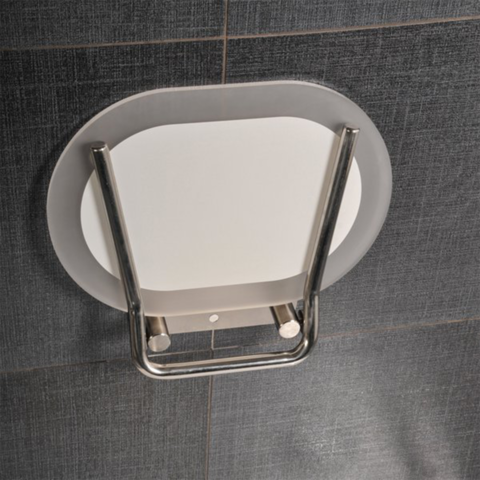 Ravak CHROME CLEAR/STAINLESS áttetsző fehér zuhanykabin ülőke teljesen fehér belső résszel 410x375mm