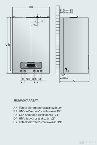 Ariston Clas B One Wifi 24 fali kondenzációs gázkazán beépített tárolóval, Wi-Fi rendszerrel, 24kW