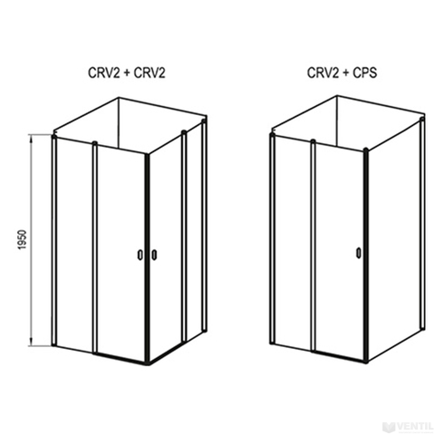 Ravak Chrome CRV2-120 szatén + Transparent (1 oldal) zuhanykabin