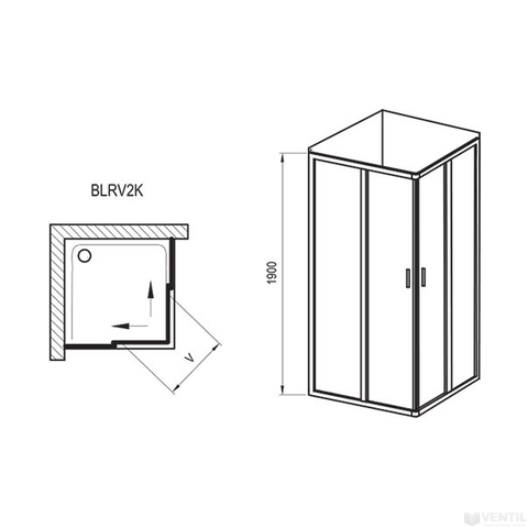 Ravak Blix BLRV2K-100 fehér + Grape zuhanykabin (1 oldal)