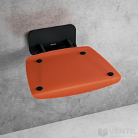 Ravak OVO-B II szögletes lehajtható zuhanykabin ülőke, 36x36cm, narancssárga/fekete