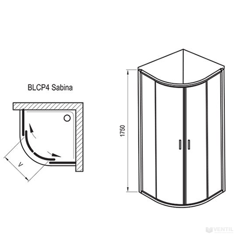 Ravak Blix BLCP4-90 SABINA szatén + Transparent zuhanykabin