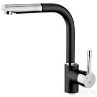 Teka ARK 938 egykaros mosogató csaptelep forgatható kifolyócsővel, kihúzható zuhanyfejjel, fekete