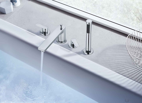 Kludi Zenta SL kádperemre szerelhető kétkaros kádtöltő és zuhany csaptelep