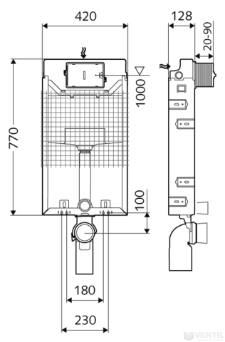 Schell Montus C-N 120 beépíthető WC tartály nem lábonálló