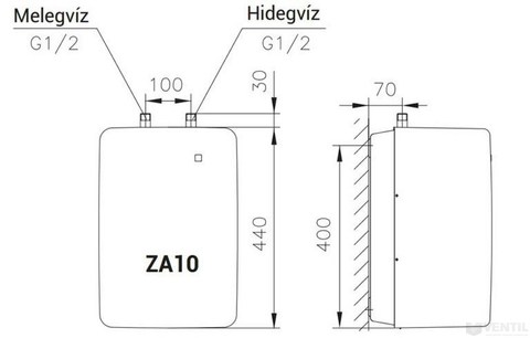 Hajdu ZA 10 alsós villanybojler