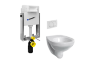 Geberit Kombifix Basic fali WC szerelőelem (nem lábonálló), 108 cm + Delta 12 cm-es falon belüli WC tartály + Delta20 WC nyomólap + Gladys WC csésze