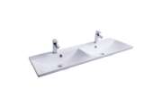 Ravak Flat Duo 1200 duplamosdó, 120x46 cm, szabadon álló/beépíthető, fehér, csaplyukkal, túlfolyóval