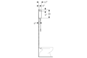 Geberit AP123 falon kívüli WC tartály magas szereléshez, 1 mennyiséges öblítés, lánccal