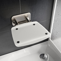 Ravak OVO-B II szögletes lehajtható zuhanykabin ülőke, 36x36cm, opál/rozsdamentes acél