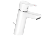 Kludi Pure&Easy egykaros álló mosdó csaptelep automata leeresztővel, 100mm, fehér/króm