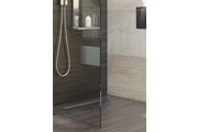 Styron beltéri egyenes zuhanyfolyóka, fekete rozsdamentes Harmony fémráccsal, 1000mm