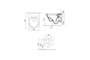 Alföldi Formo mélyöblítésű, perem nélküli (CleanFlush) fali WC csésze, fehér, 37 x 53 cm, 7060 R0 01, falra szerelhető
