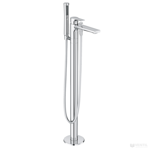 Kludi Zenta SL egykaros álló kádtöltő és zuhany csaptelep zuhanyszettel, 805mm