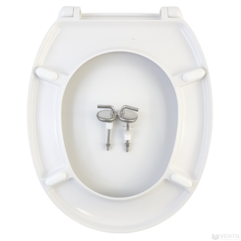Bath Duck WC ülőke - rozsdamentes fém zsanérral, duroplast, fehér