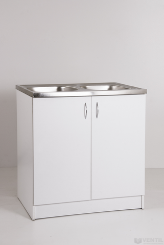 HB mosogató szekrény kétmedencés mosogatótálcával 850x800x600 mm (fehér)