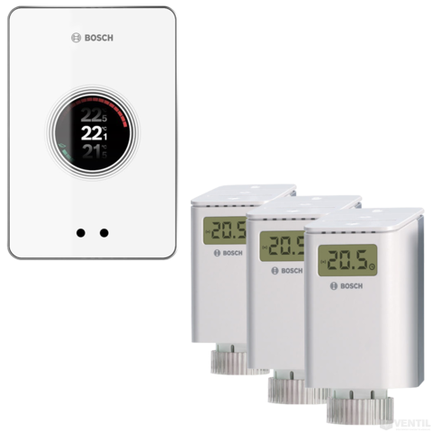Bosch EasyControl CT 200 fehér okostermosztát 3db EasyControl okos termosztátfejjel